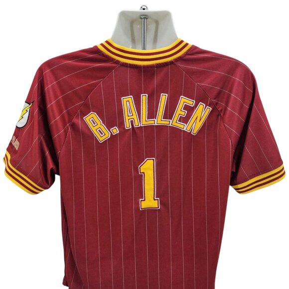 Boxlunch DC Comics Mens Large Jersey The Flash Central City Batting Bart Allen - Picture 6 of 10